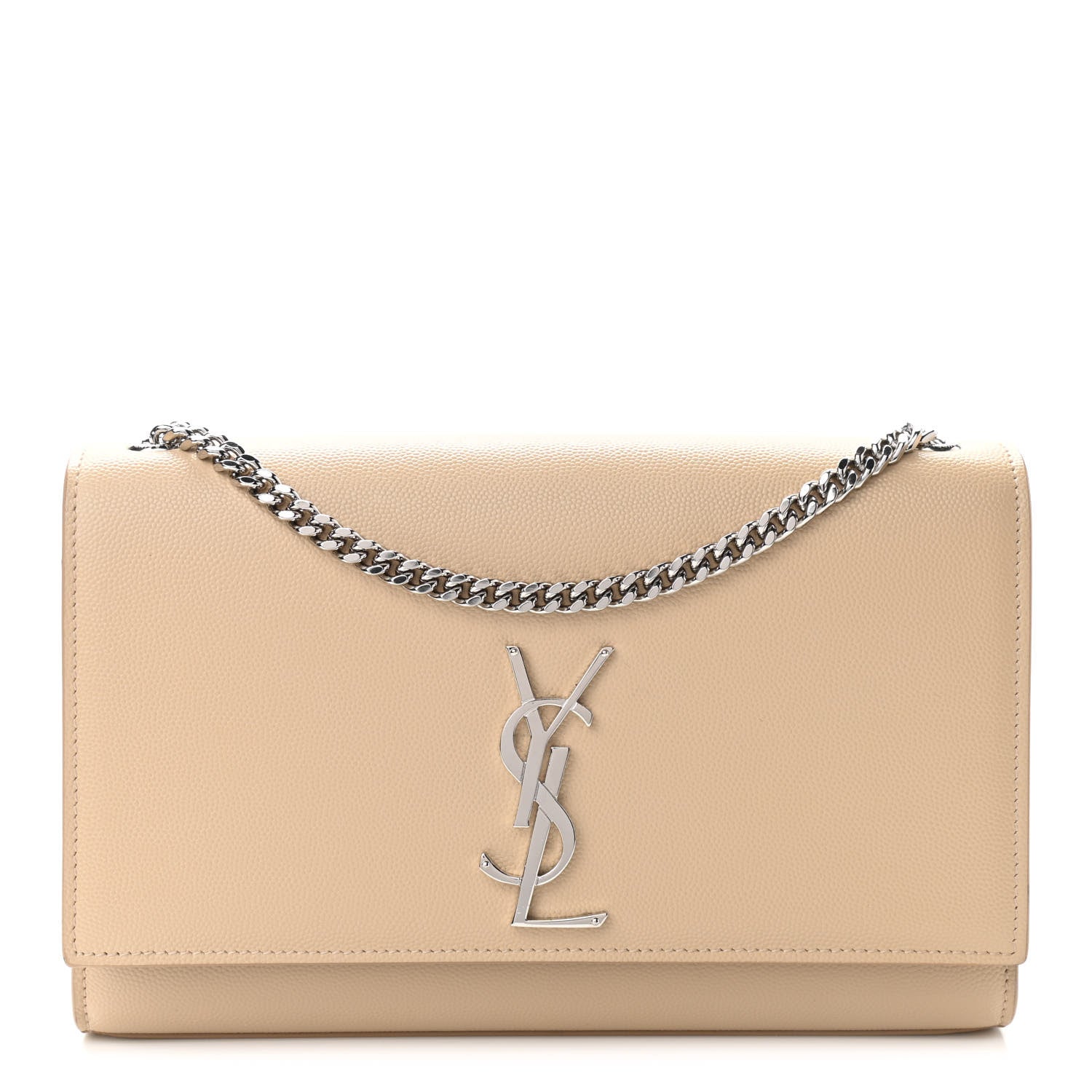 Saint Laurent Grain De Poudre Medium Monogram Kate Satchel Nude Powder 1 of 11
