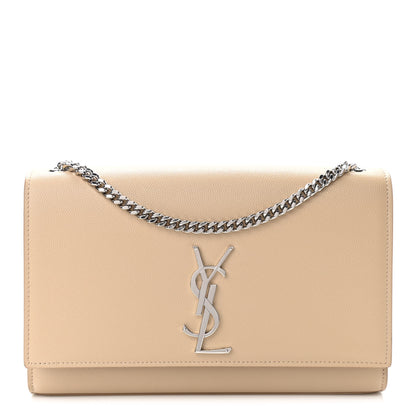 Saint Laurent Grain De Poudre Medium Monogram Kate Satchel Nude Powder 1 of 11