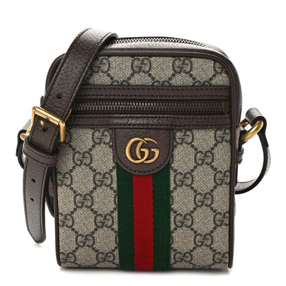 Gucci GG Supreme Monogram Web Mini Ophidia Messenger Brown 1 of 9