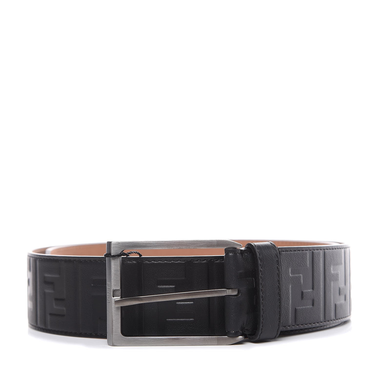 Fendi Vitello Grace FF 1974 Embossed Belt 95 38 Black 1 of 7