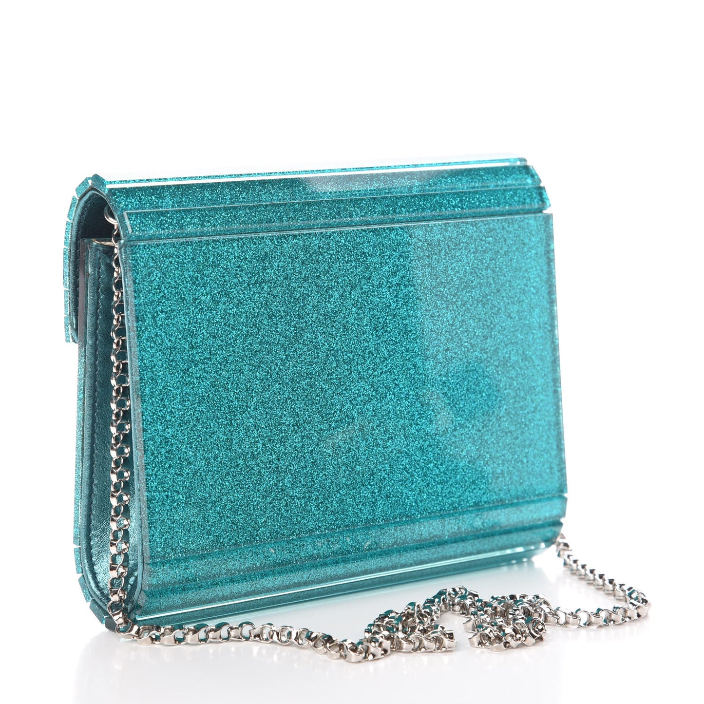 Acrylic Glitter Candy Clutch Turquoise