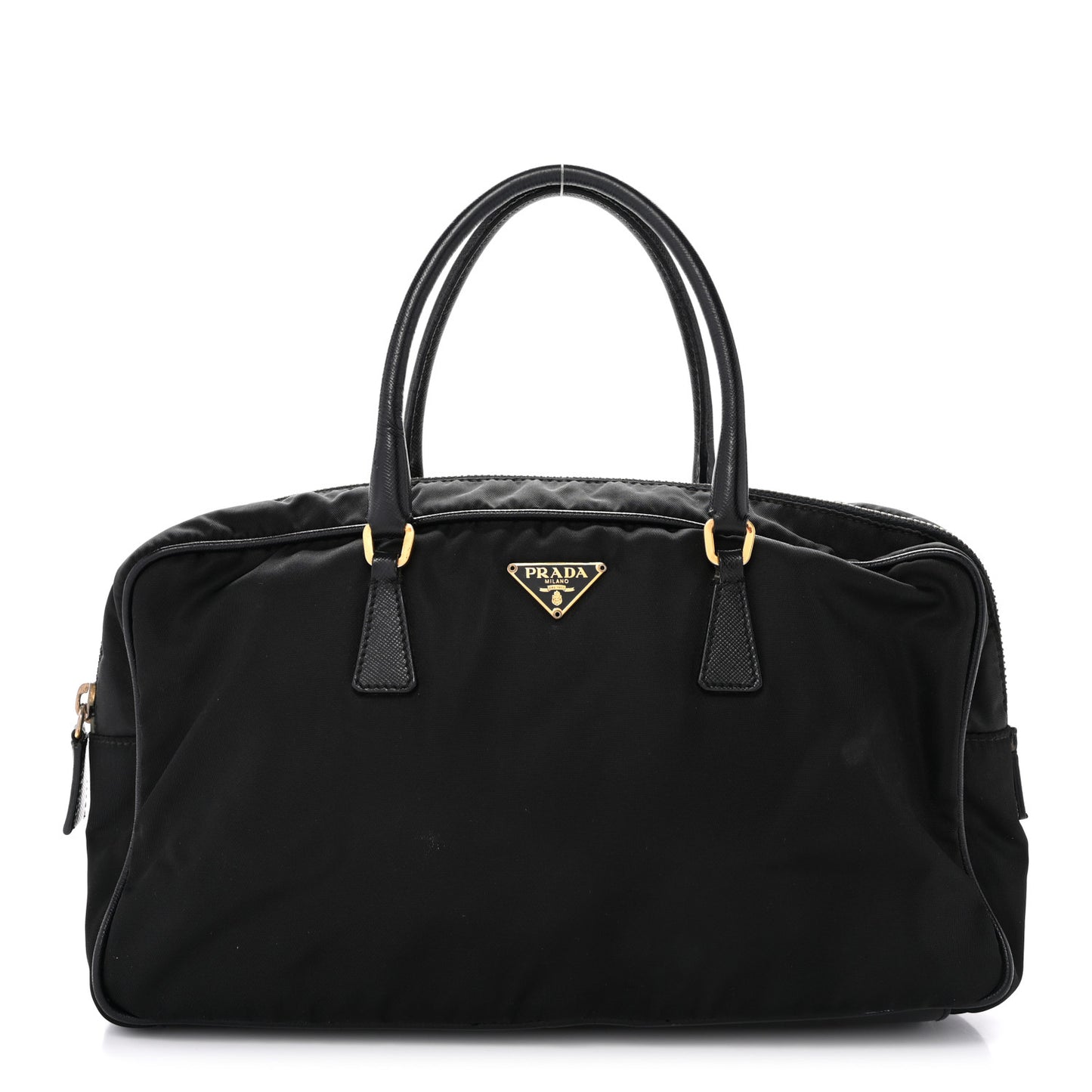 Nylon Saffiano Small Top Handle Bag Black