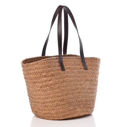 Saint Laurent Raffia Calfskin Medium Panier Tote 3 of 10