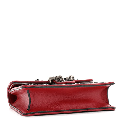 Gucci Tweed GG Monogram Super Mini Dionysus Shoulder Bag Black White Romantic Cherry 4 of 10