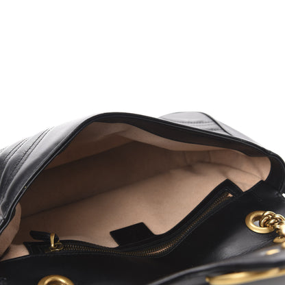 Gucci Calfskin Matelasse Small GG Marmont Shoulder Bag Black 6 of 11