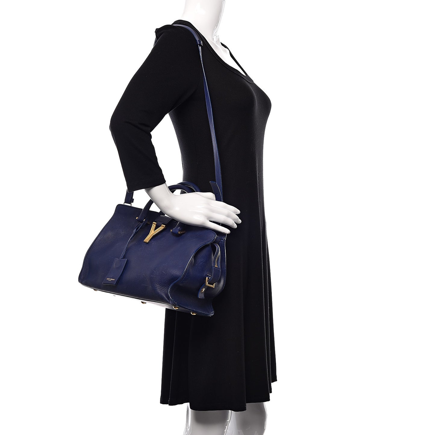 Calfskin Small Classic Y Cabas Royal Blue