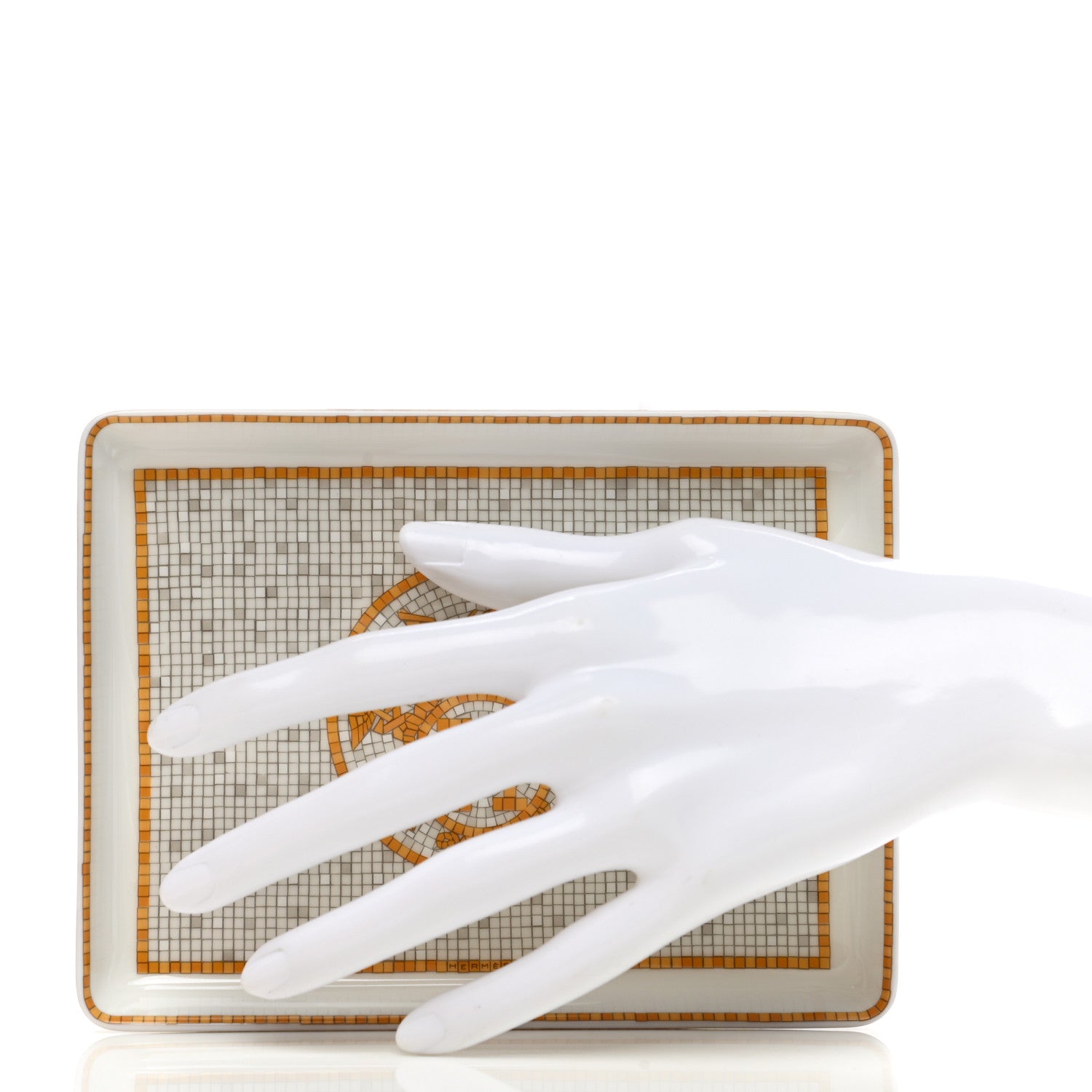 Hermes Porcelain Mosaique au 24 Gold Sushi Plate 2 of 7