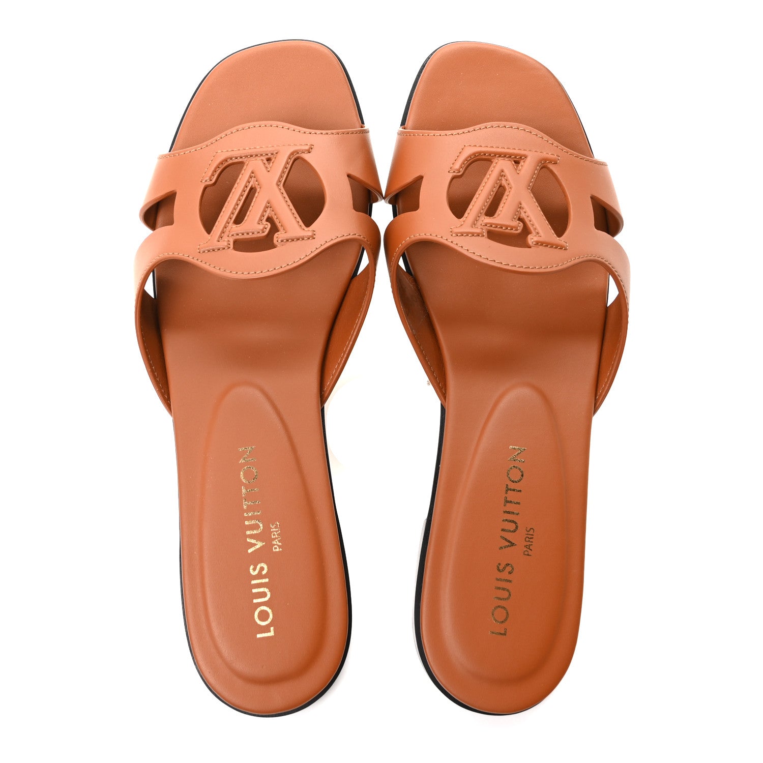 Louis Vuitton Calfskin LV Isola Flat Sandals 41 Cognac 2 of 9