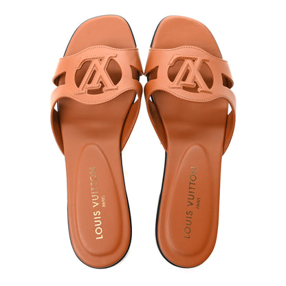 Louis Vuitton Calfskin LV Isola Flat Sandals 41 Cognac 2 of 9