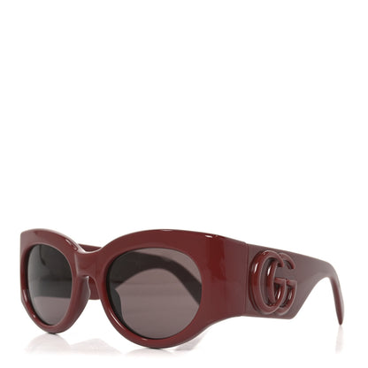 Gucci Marmont Monocolor 53mm Round Sunglasses GG1544S Burgundy Brown 1 of 7