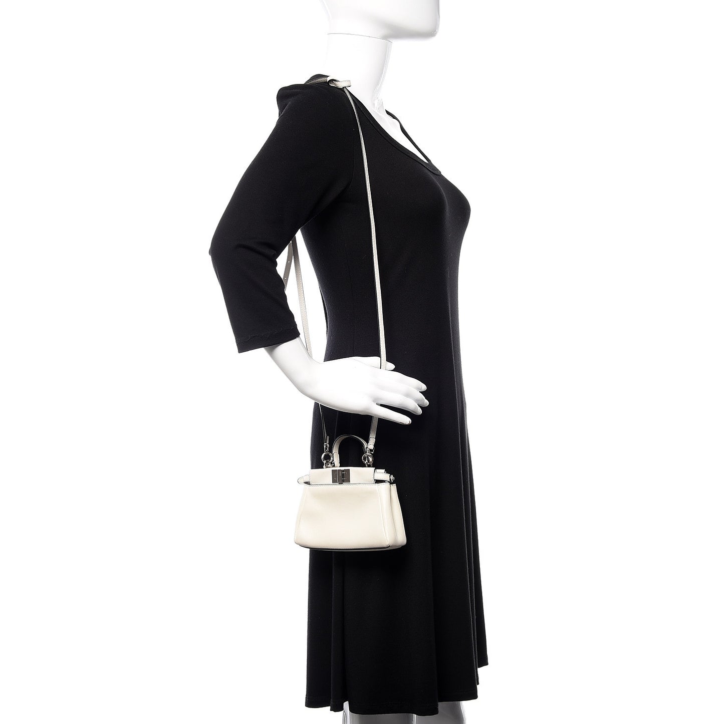 Shiny Nappa Micro Peekaboo Iconic Satchel White
