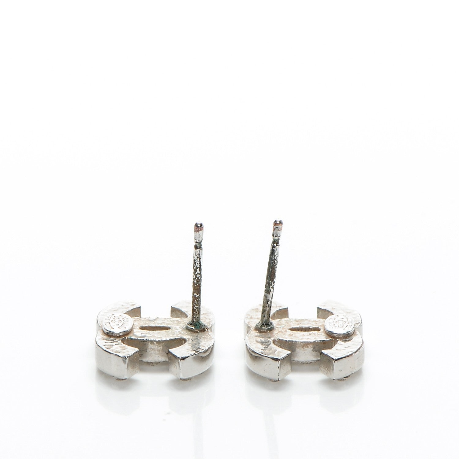 Chanel Crystal CC Earrings Silver 3 of 5