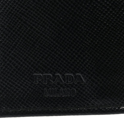 Prada Tessuto Nylon Saffiano Tri-Fold Compact Wallet Black 6 of 6