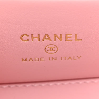 Chanel Lambskin Resin Quilted Vanity Case With Chain Pink 6 of 14