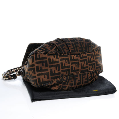 Fendi Zucca Patent Mia Shoulder Flap Tobacco 4 of 9