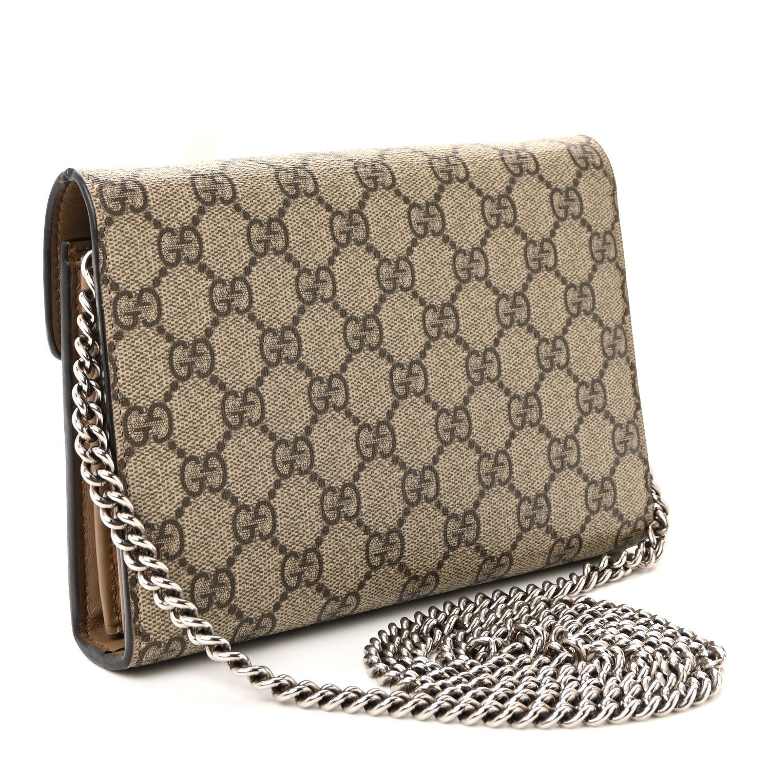 Gucci GG Supreme Monogram Mini Dionysus Chain Wallet Beige Taupe 3 of 11