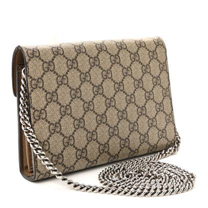 Gucci GG Supreme Monogram Mini Dionysus Chain Wallet Beige Taupe 3 of 11
