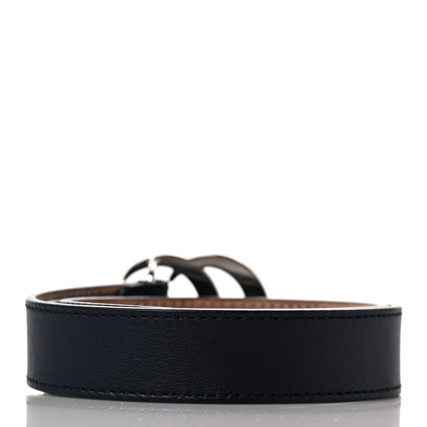 Calfskin Kids Double G 20mm Belt L Navy