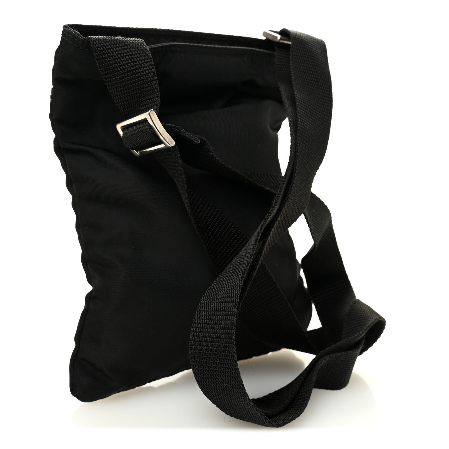 Prada Nylon Small Flat Messenger Bag Black 3 of 9