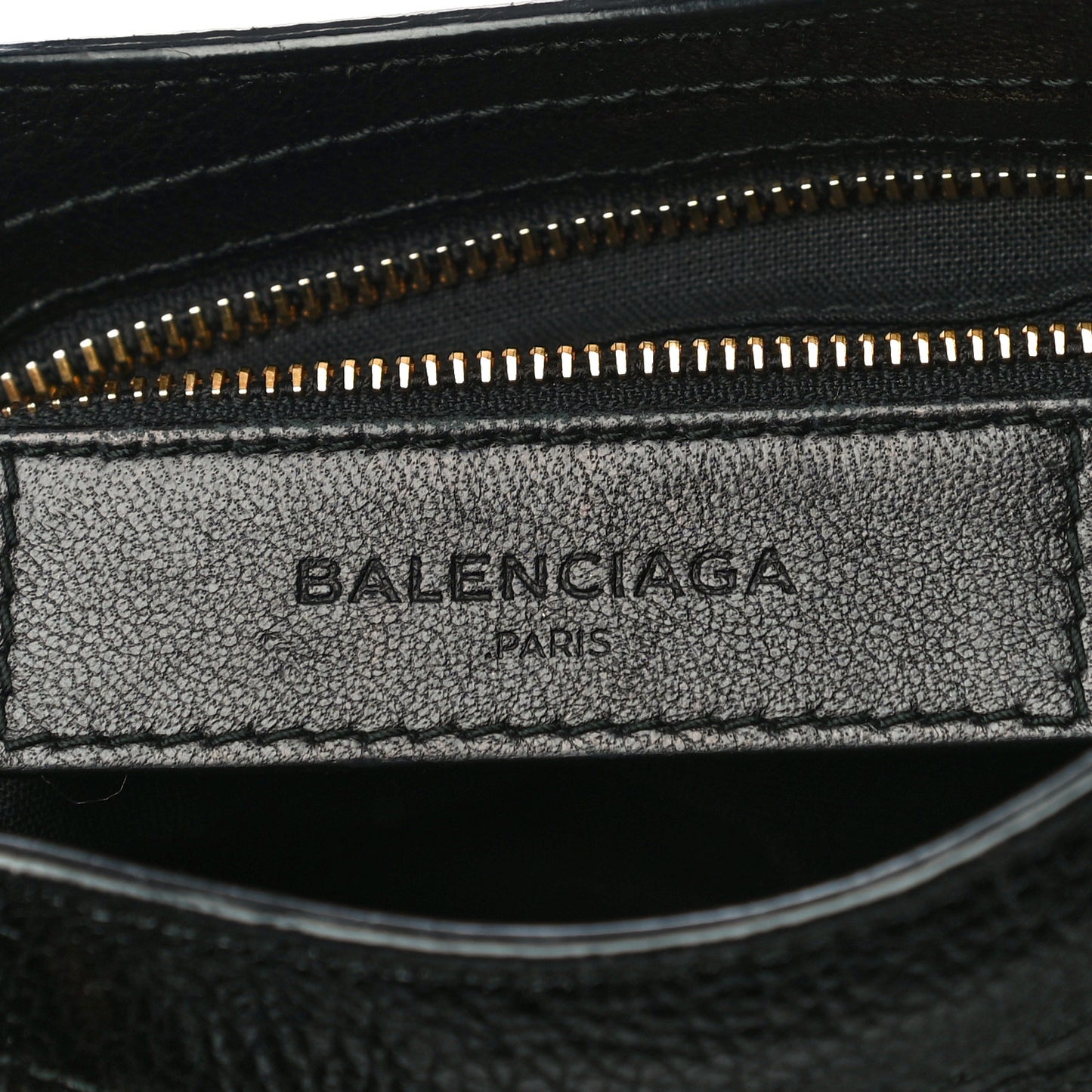 Chevre Gold Metallic Edge Hardware Mini City Black