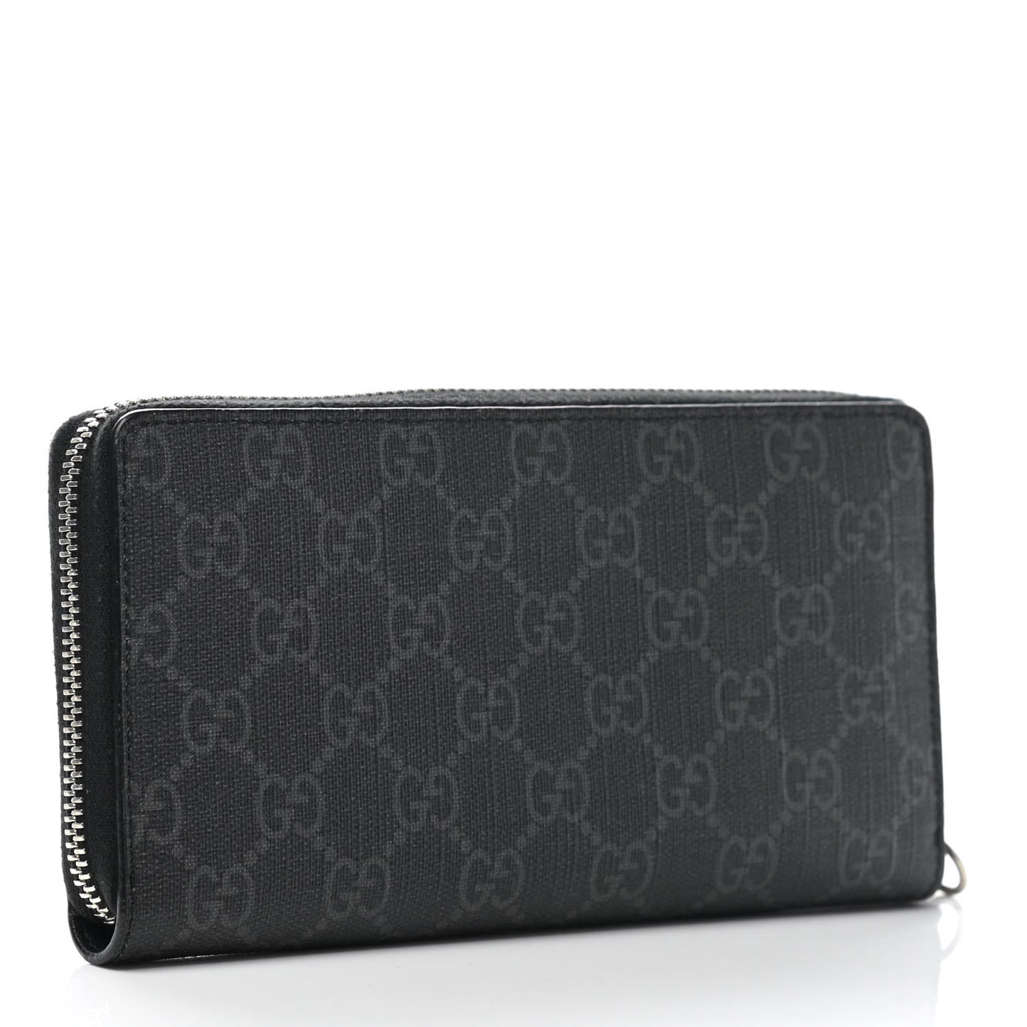 GG Supreme Monogram Kingsnake Zip Around Wallet Black Grey