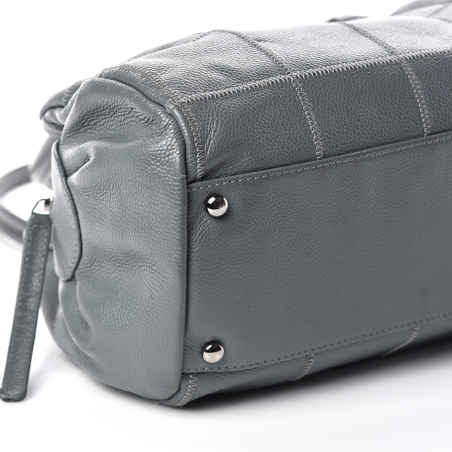 Chanel Caviar Square Stitched Medium Tote Grey 5 of 14