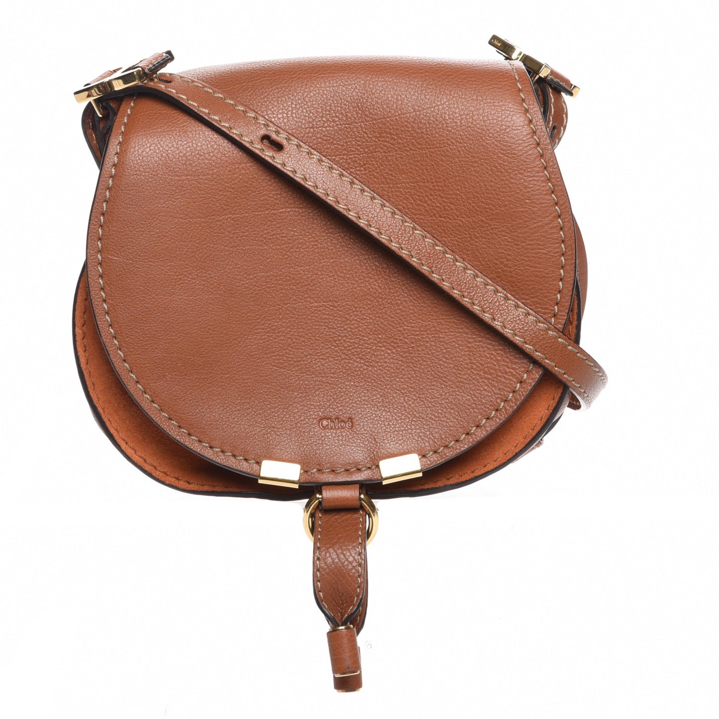 Calfskin Mini Marcie Nude Crossbody Bag Classic Tobacco