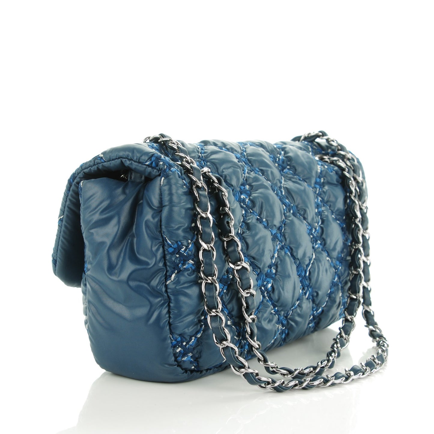 Nylon Quilted Tweed on Stitch Medium Bubble Flap Blue