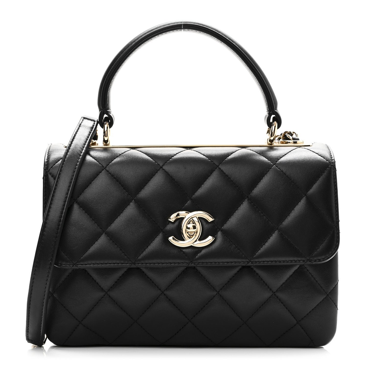 Chanel Lambskin Quilted Small Trendy CC Dual Handle Flap Bag Black 1 of 10