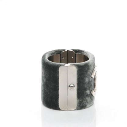 Chanel Velvet CC Cuff Silver Grey 4 of 5