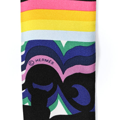 Hermes Silk Brides De Gala Shadow Twilly Black Jaune Multicolor 3 of 3