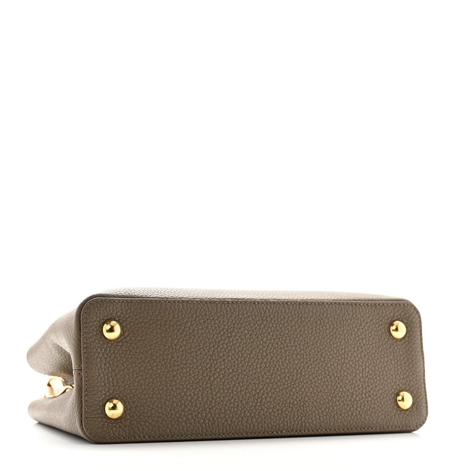 Louis Vuitton Taurillon Capucines MM Smokey Brown Green Creme Pink 4 of 9