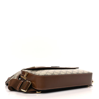 Gucci GG Supreme Monogram Textured Calfskin Retro Interlocking G Holster Bag Beige Ebony Brown Sugar 4 of 8
