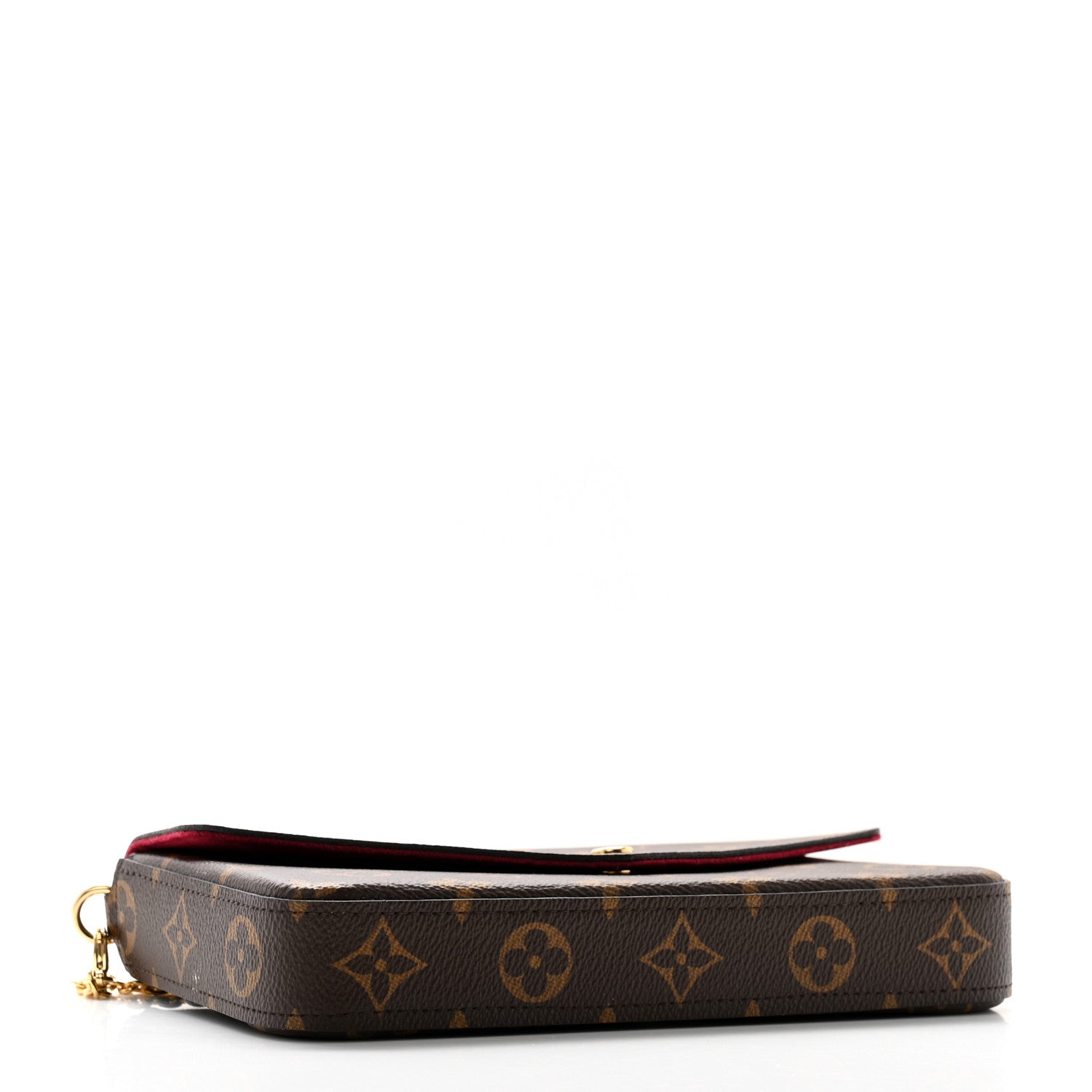 Louis Vuitton Monogram Pochette Felicie Chain Wallet Fuchsia 5 of 11