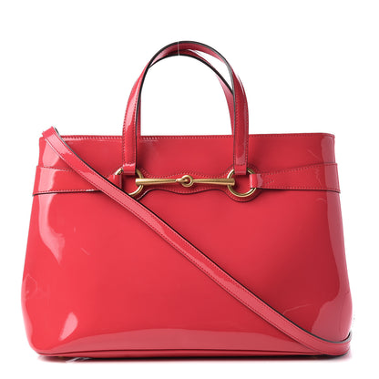 Gucci Patent Medium Bright Bit Top Handle Tote Shocking Pink 1 of 12