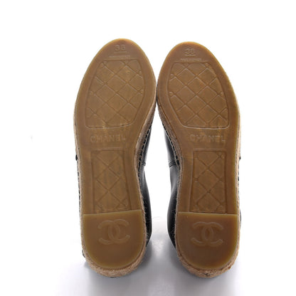 Chanel Lambskin CC Espadrilles 38 Black 5 of 10