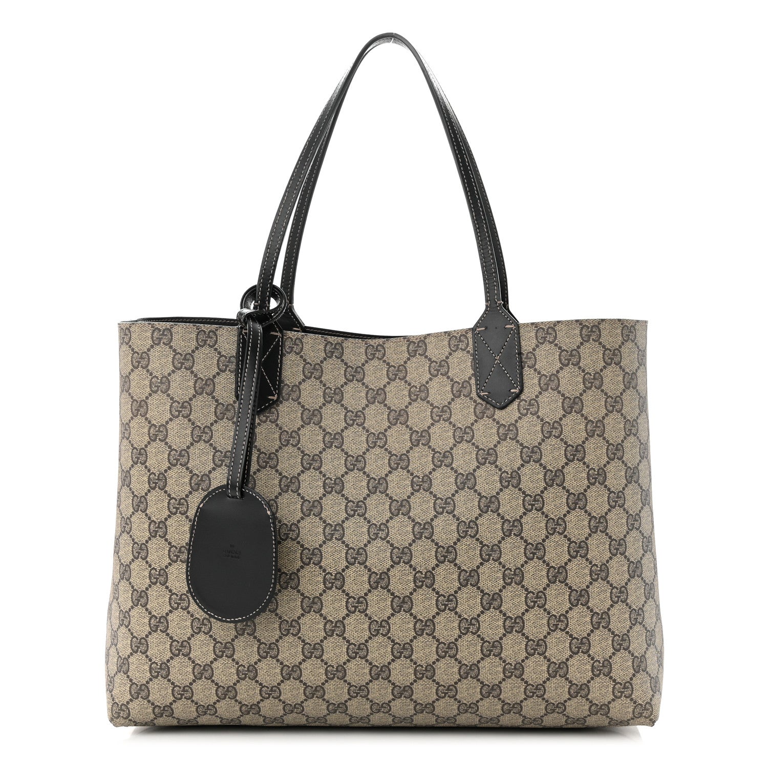 Gucci Calfskin GG Supreme Monogram Medium Reversible Tote Black 1 of 20