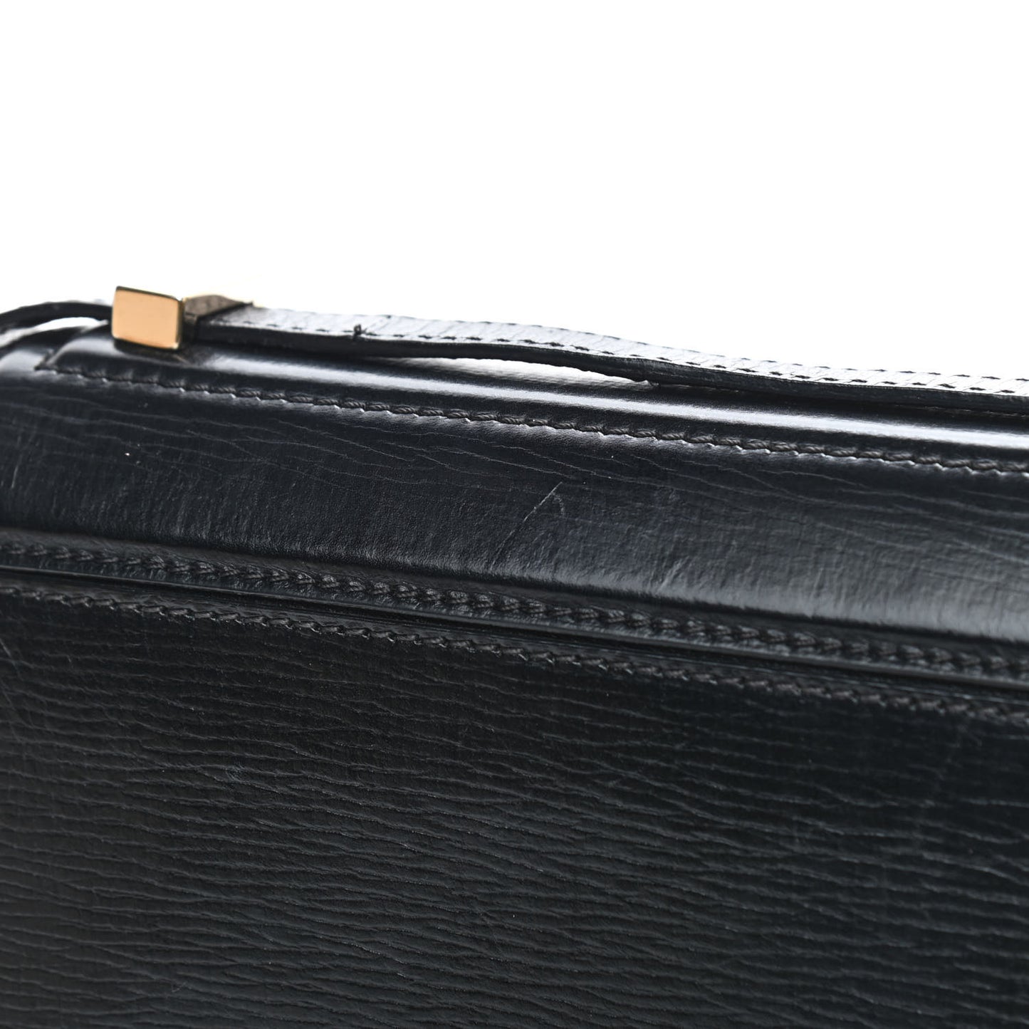 Textured Calfskin Mini Pandora Box Crossbody Bag Black