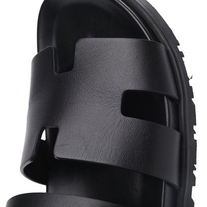 Hermes Calfskin Mens Takara Sandals 42 Black 8 of 15