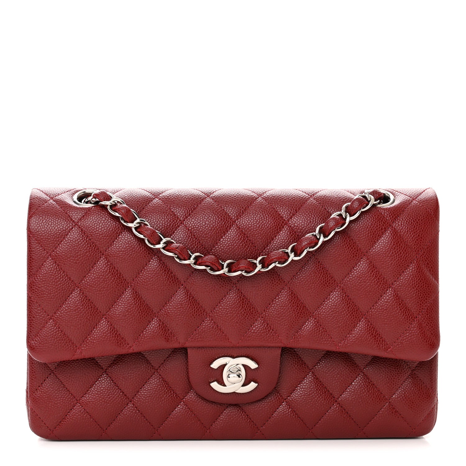 Chanel Caviar Quilted Medium Double Flap Dark Red 1 of 12