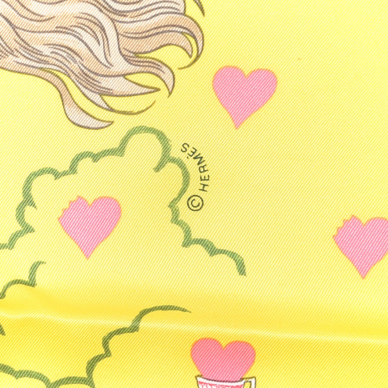 Silk Tea Time Scarf 70 Jaune Gris Perle