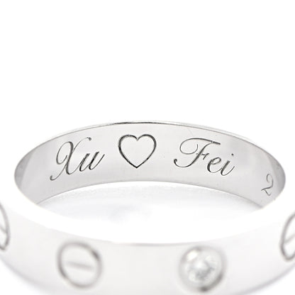 Cartier 18K White Gold Diamond 4mm LOVE Wedding Band Ring 48 4.5 5 of 6