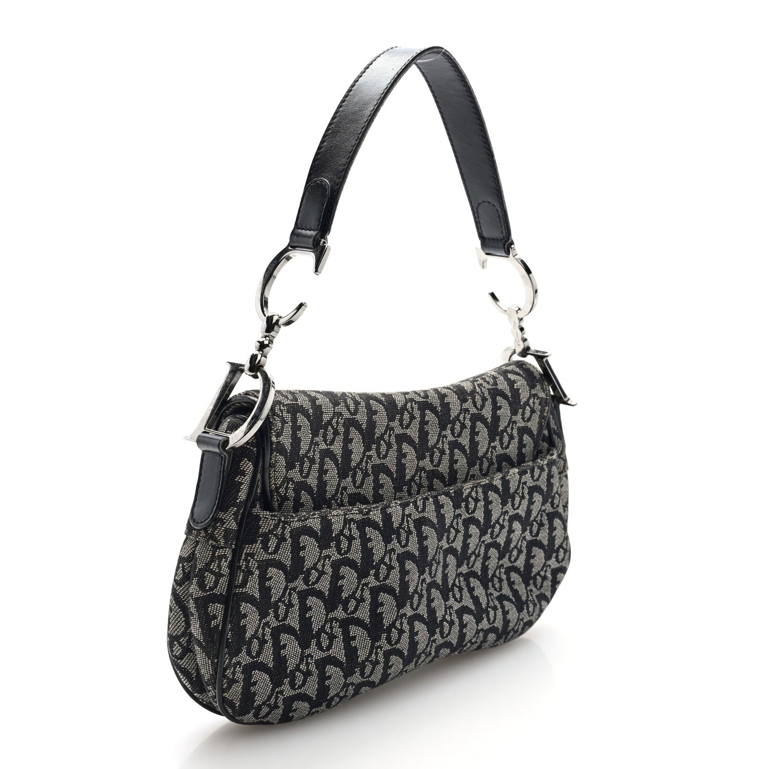 Christian Dior Monogram Double Saddle Bag Black 3 of 12