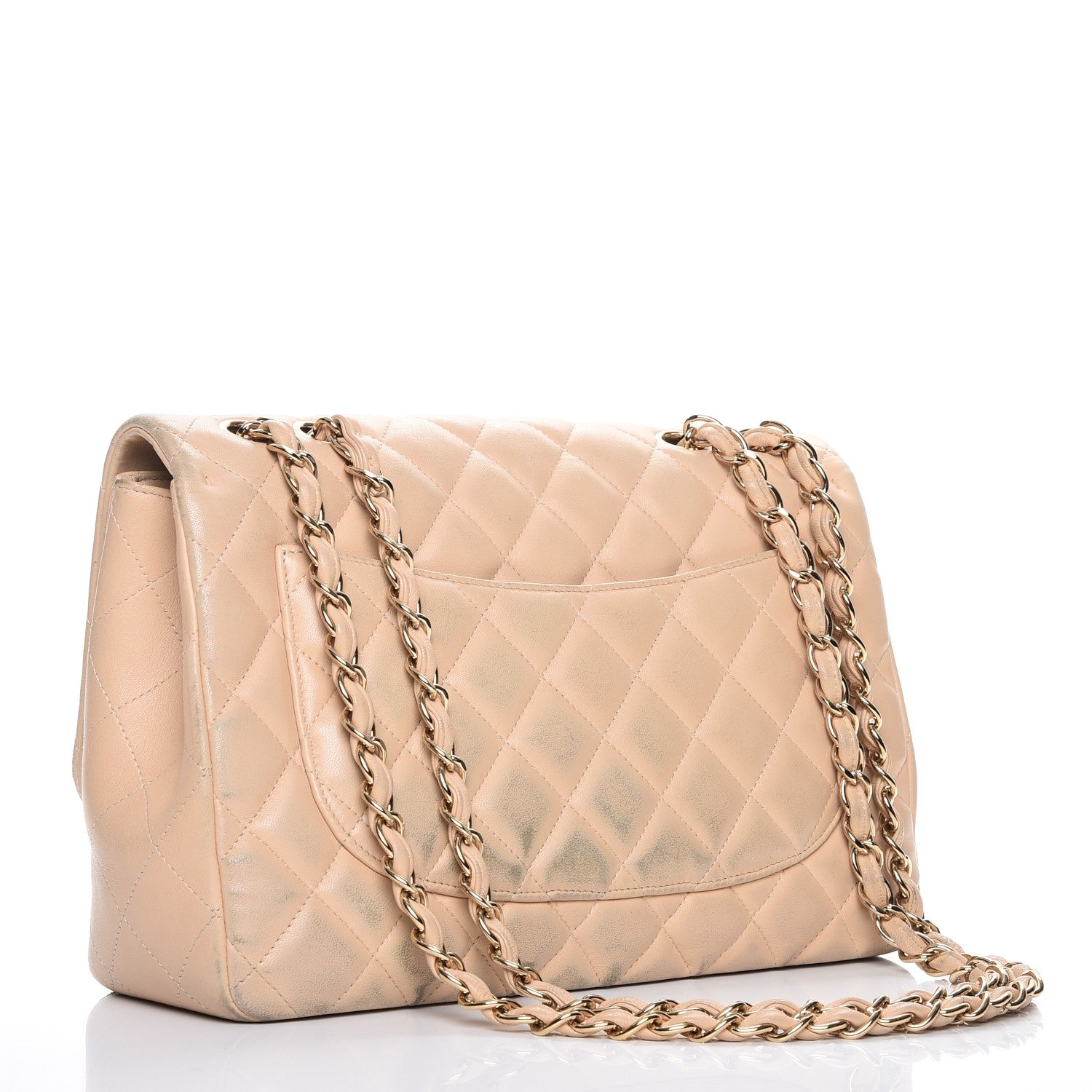 Chanel Lambskin Quilted Jumbo Single Flap Beige 3 of 19