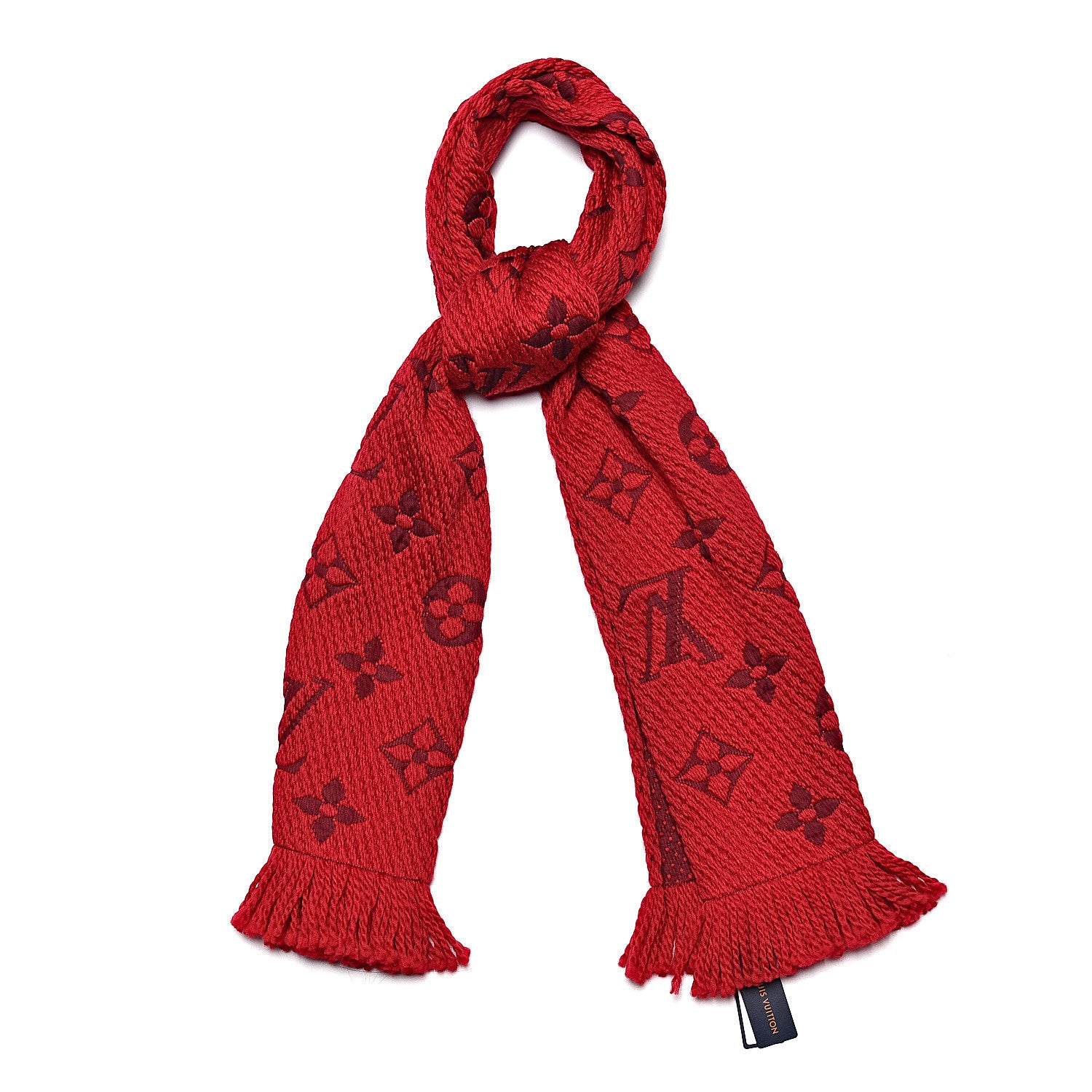 Louis Vuitton Wool Silk Logomania Scarf Rubis 1 of 4