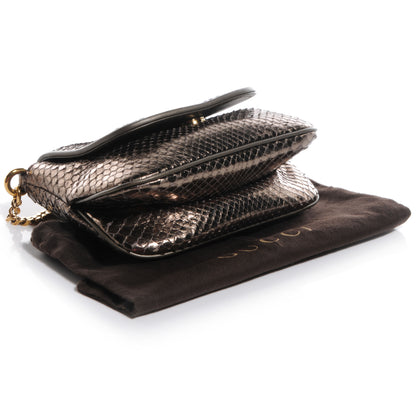Gucci Python Small 1973 Chain Shoulder Bag Gunmetal 4 of 7