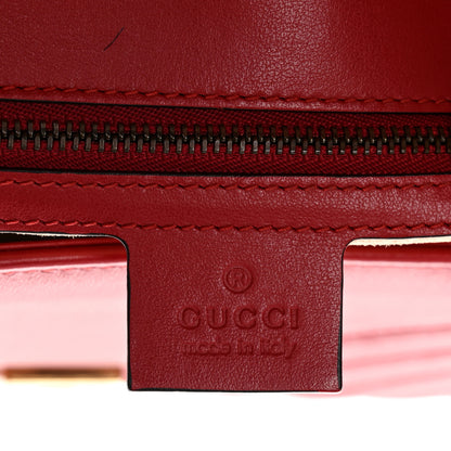 Gucci Calfskin Matelasse Small GG Marmont Shoulder Bag Hibiscus Red 6 of 10