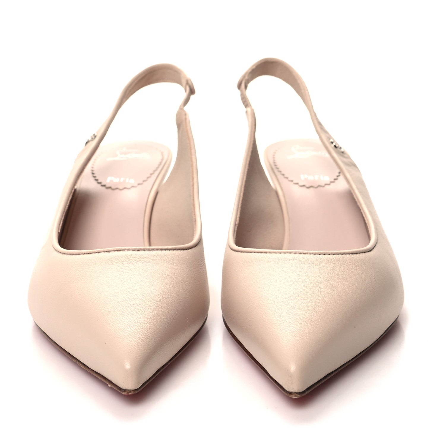 CHRISTIAN LOUBOUTIN Nappa Sporty Kate Slingback 55 Pumps 36 Leche