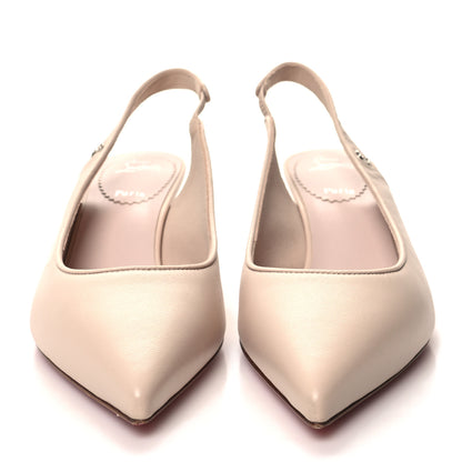 Christian Louboutin CHRISTIAN LOUBOUTIN Nappa Sporty Kate Slingback 55 Pumps 36 Leche 2 of 7