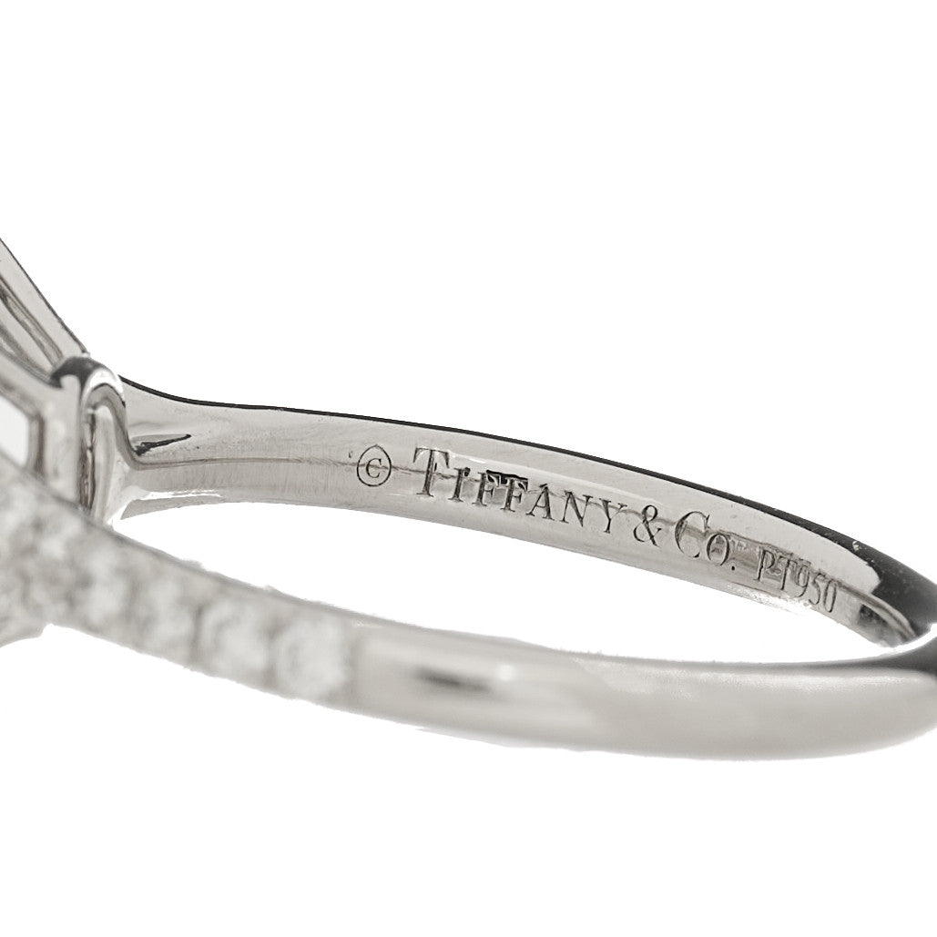 Tiffany Platinum Diamond 1.00ct Soleste Cushion Cut Double Halo Engagement Ring 48 4.5 7 of 7